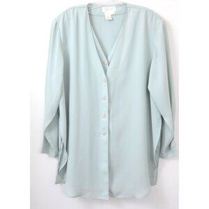 Apart Women Size L Double Lined Shirt Buttons‎ Soft Flowy Feminine Blouse Tunic